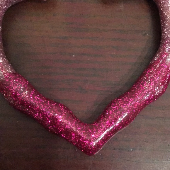 Pink and Red Twisted Hoop Earrings with Sparkle - Picture 6 of 8